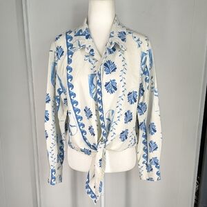 Calypso St. Barth Open Front  Linden Blend Blouse Size XL
